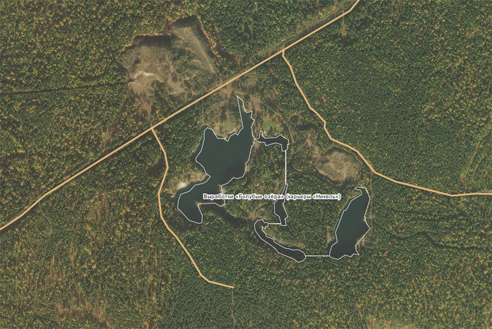 Карта Голубых озер и карьеров Лазурный, Тритон, Хургада